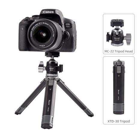 XILETU XTD30-MC22 Telescopic Tripod with 1/4 Screw Tripod Selfie Stick