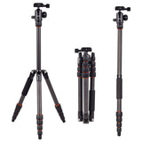 XILETU XLS-225C Professional Travel Portable Carbon Fiber Tripod