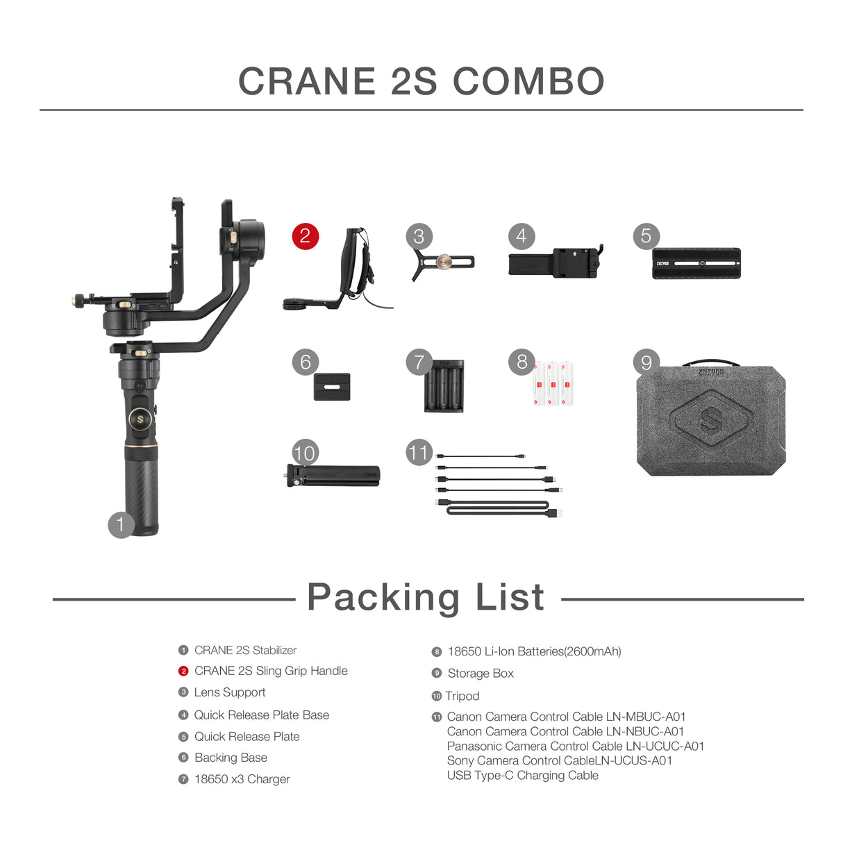 ZHIYUN Crane 2S/COMBO/PRO 3-Axis Handheld Camera Gimbal