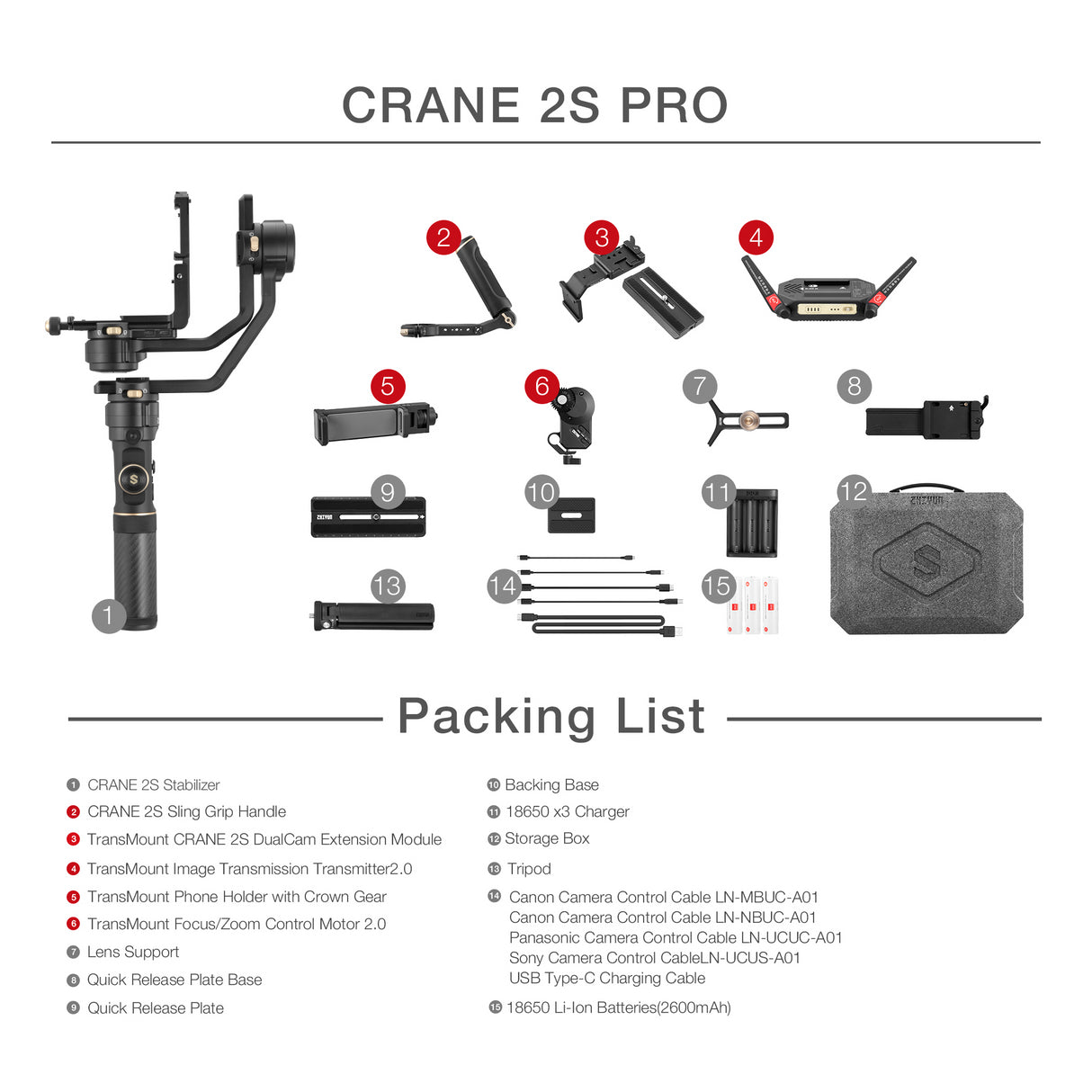 ZHIYUN Crane 2S/COMBO/PRO 3-Axis Handheld Camera Gimbal