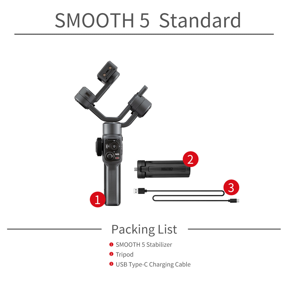 ZHIYUN Smooth5 3-Axis Smartphone Handheld Gimbal Stabilizer