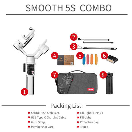 ZHIYUN Smooth 5S Handheld Stabilizer 3-Axis Smartphone Gimbals