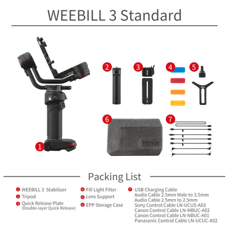 ZHIYUN Weebill 3 Camera Gimbal 3-Axis Handheld Gimbal Stabilizer